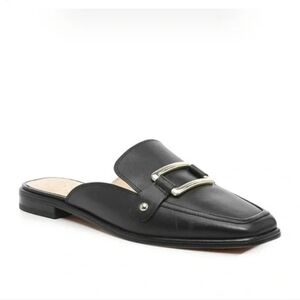 Vince Camuto Black Classic Preppy Slip On Riola Mules Flats Size 7.5M